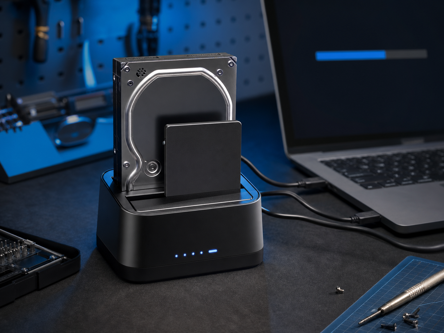 Clonazione di un hard disk su un nuovo SSD collegato tramite dock da banco